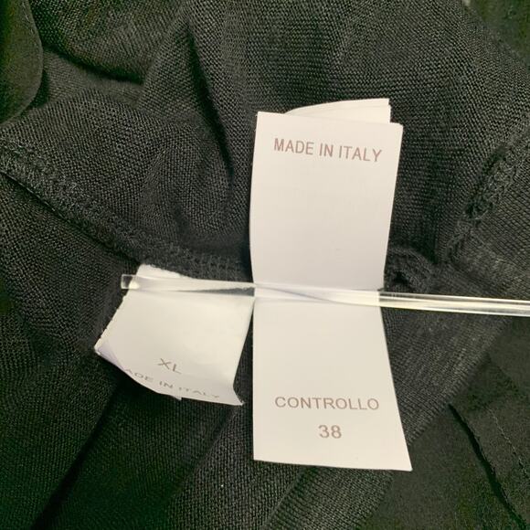 BRUNELLO CUCINELLI Size XL Black Silver Silk Monili Double Layer Dress Top - Picture 11 of 11